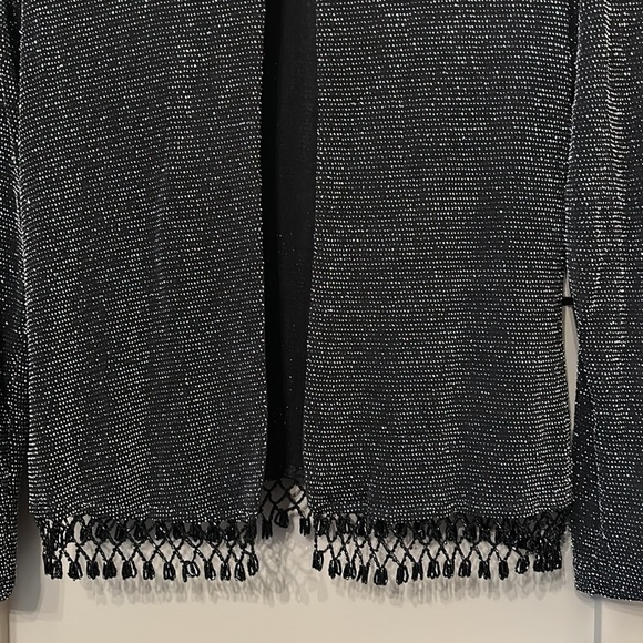 Xscape Beaded Formal Jacket Black Metallic Single Button Size Small - Picture 7 of 11